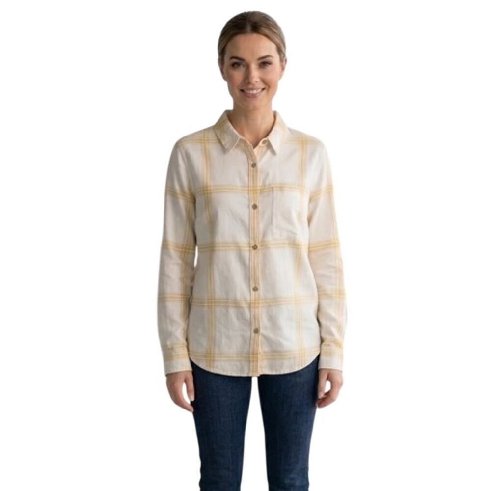 L.L. Bean - NWT Butter Yellow Plaid Button Down Sz M